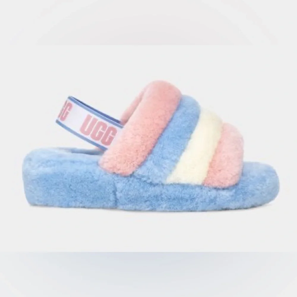 NWOT Ugg Yeah Fuzzy Slingback Slides - Picture 1 of 10